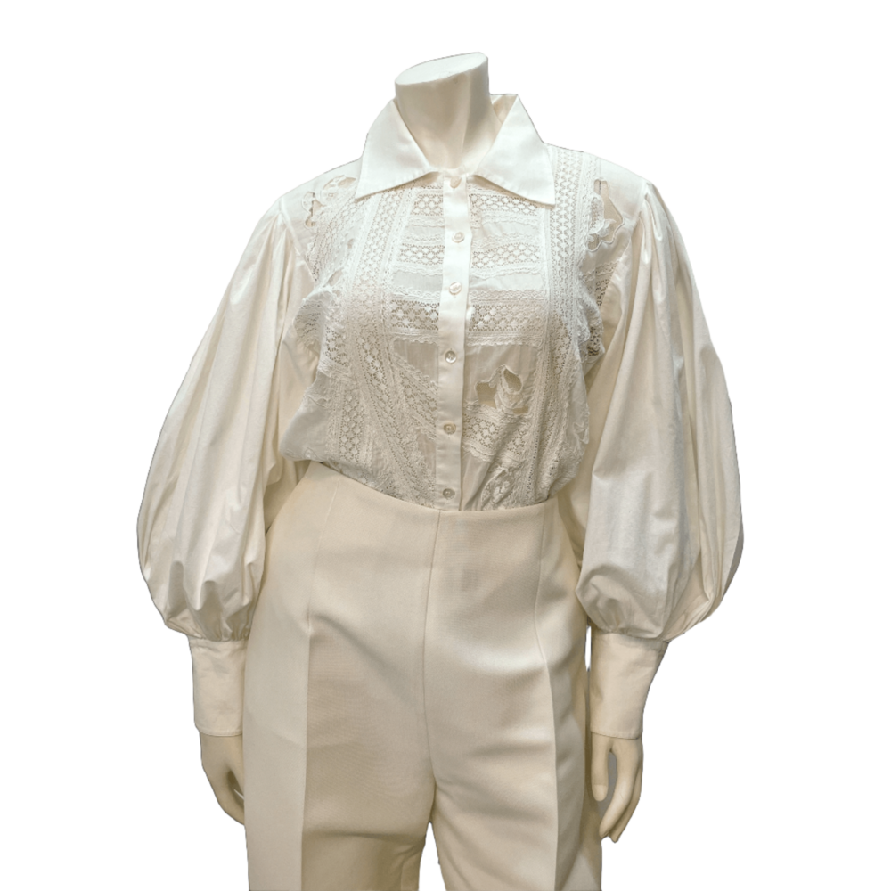 Gorgeous Oscar De La Renta Spring '10 Vintage Designer Lace Blouse Size M